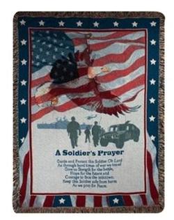 A Soldier's Prayer Tapestry Throw