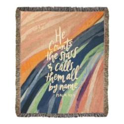 Psalm 147:4 NEW He Counts The Stars Tapestry Throw