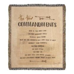 Exodus 20:1-17 NEW Ten Commandments - Brown Tapestry Throw