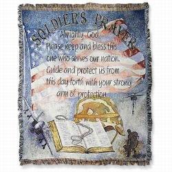 Soliders Prayer Tapestry Throw