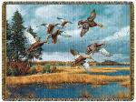  Merrymeet Bay Black Ducks Tapestry Throw