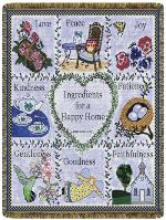 Ingredients For A Happy Home Tapestry Throw