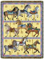 Carousel Horses Tapestry Throw