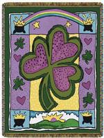 Whimsical Shamrock Tapestry Throw