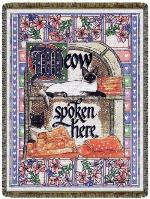 Meow Spoken Here Cat Tapestry Throw