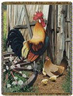 The Rooster Tapestry Throw