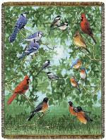 Backyard Birds Tapestry Throw