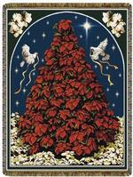 Poinsettia Tree Tapestry Throw