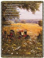 Red Tractor Tapestry Throw