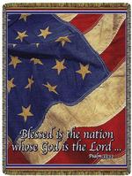 Blessed Is The Nation, Psalm 122:1 Tapestry Throw