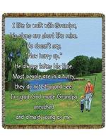 Walking With Grandpa Tapestry Throw