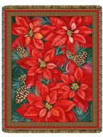 Poinsettia Tapestry Throw