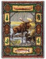 Moose Lodge Tapestry Throw