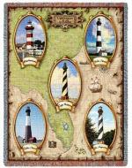 Lighthouses Of The Southeast Tapestry Throw