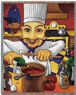 Cuisine Chef Salvatore Tapestry Throw