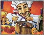 Cuisine Chef Maurice Tapestry Throw
