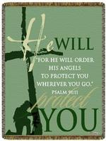 Soldier’s Psalm 91:11 Tapestry Throw