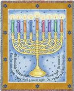 Eight Days Hanukkah Tapestry Throw 