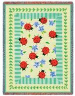 NEW Lady Bug Garden Tapestry Throw