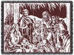 Nativity Scene Tapestry Throw