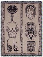 African Masks Throw Blanket