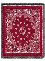 Red Bandana Throw Blankets