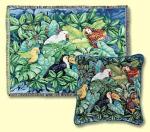 SALE Tropical Birds Tapestry Throw Pillow