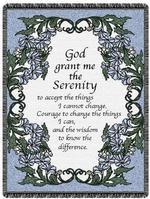 Serenity Prayer Country Blue Throw Blanket