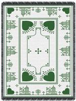 Victorian House Hunter Green Throw Blanket
