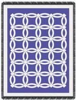  NEW Double Wedding Ring Country Blue Throw Blanket