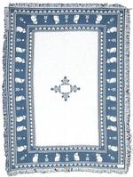 Cats and Flowers Country Blue Throw Blanket