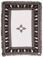 Cats and Flowers Black Throw Blanket
