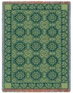 1845 Quilt Taupe / Hunter Green Throw Blanket