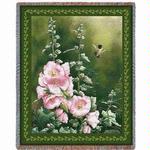 Hollyhock Hummer Tapestry Throw