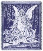 Guardian Angel - Blue Throw Blanket