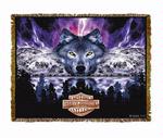 Harley Davidson ® Wolf Mountain Tapestry Throw