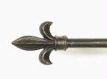 A Fleur-de-Lis Antique Black Curtain, Drapery or Wall Hanging Rod