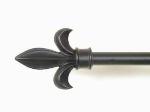 A Fleur-de-Lis Black Curtain, Drapery or Wall Hanging Rod