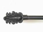 A Feather Black Curtain, Drapery or Wall Hanging Rod