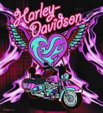 Harley Davidson ® Pink Bike Tapestry Throw Blanket