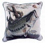 Bass and Spinnerbait Tapestry Throw Pillow