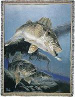 Three Walleye Tapestry Throw