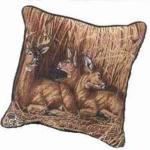 Hideaway Deer Tapestry Throw Pillow