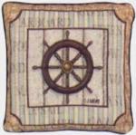 SALE Ships Wheel Tapestry Throw Pillow