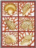 Shells and Coral Tapestry Throw