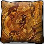 Kokopelli the Ancient Ones Tapestry Throw Pillow