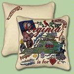 Virginia State Tapestry Throw Pillow