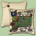Connecticut State Tapestry Throw Pillow
