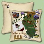 Illinois State Tapestry Throw Pillow