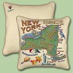 New York State Tapestry Throw Pillow